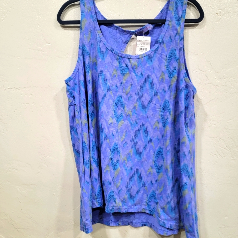 fresh produce Purple and Blue Patterned Crop Tank